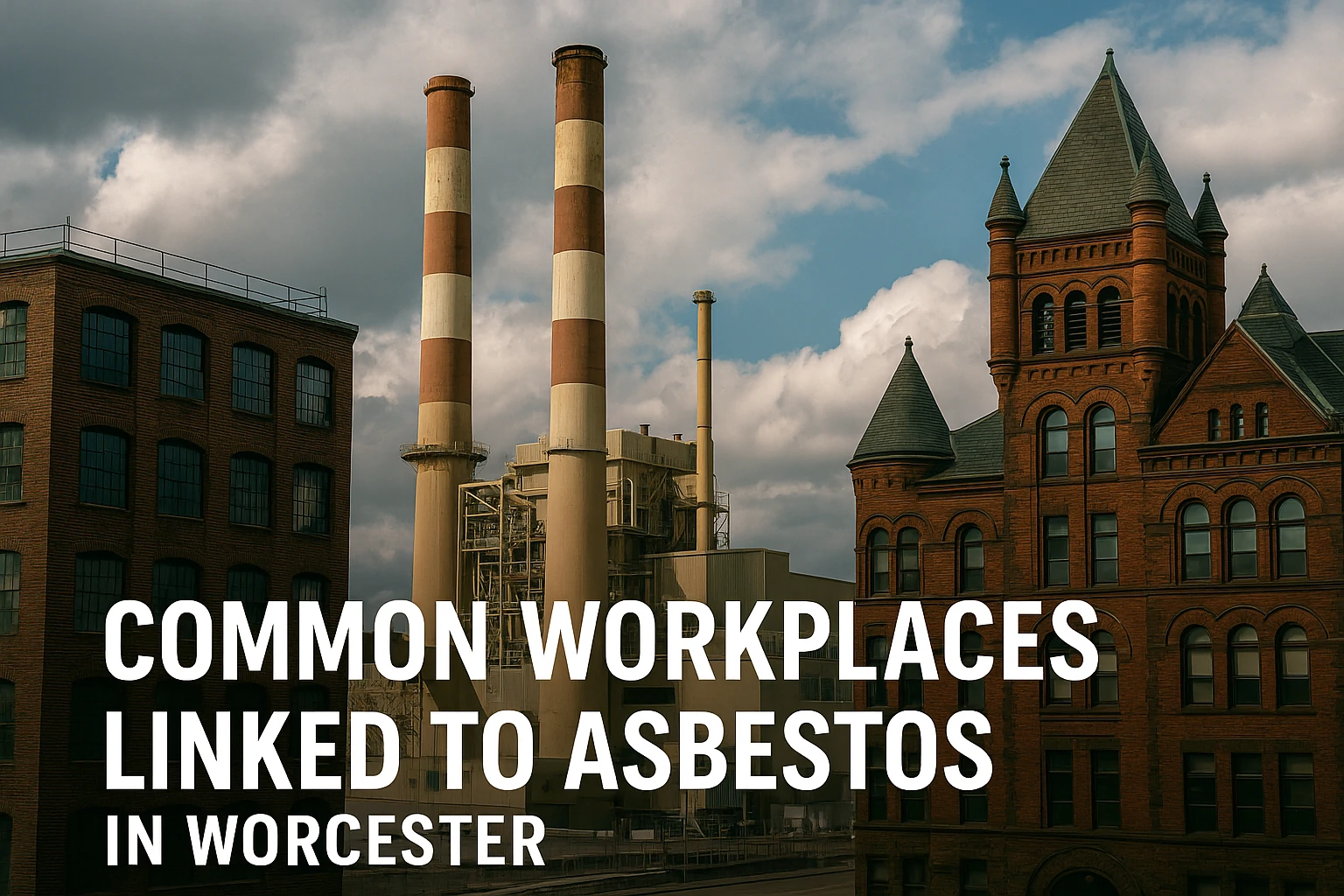 Industrial workplaces in Worcester potentially exposed to asbestos materials.
