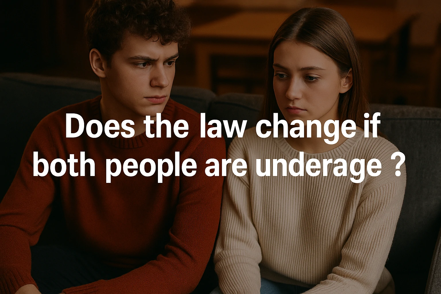 Two teenagers sitting thoughtfully, symbolizing mutual consent and age law awareness in Illinois