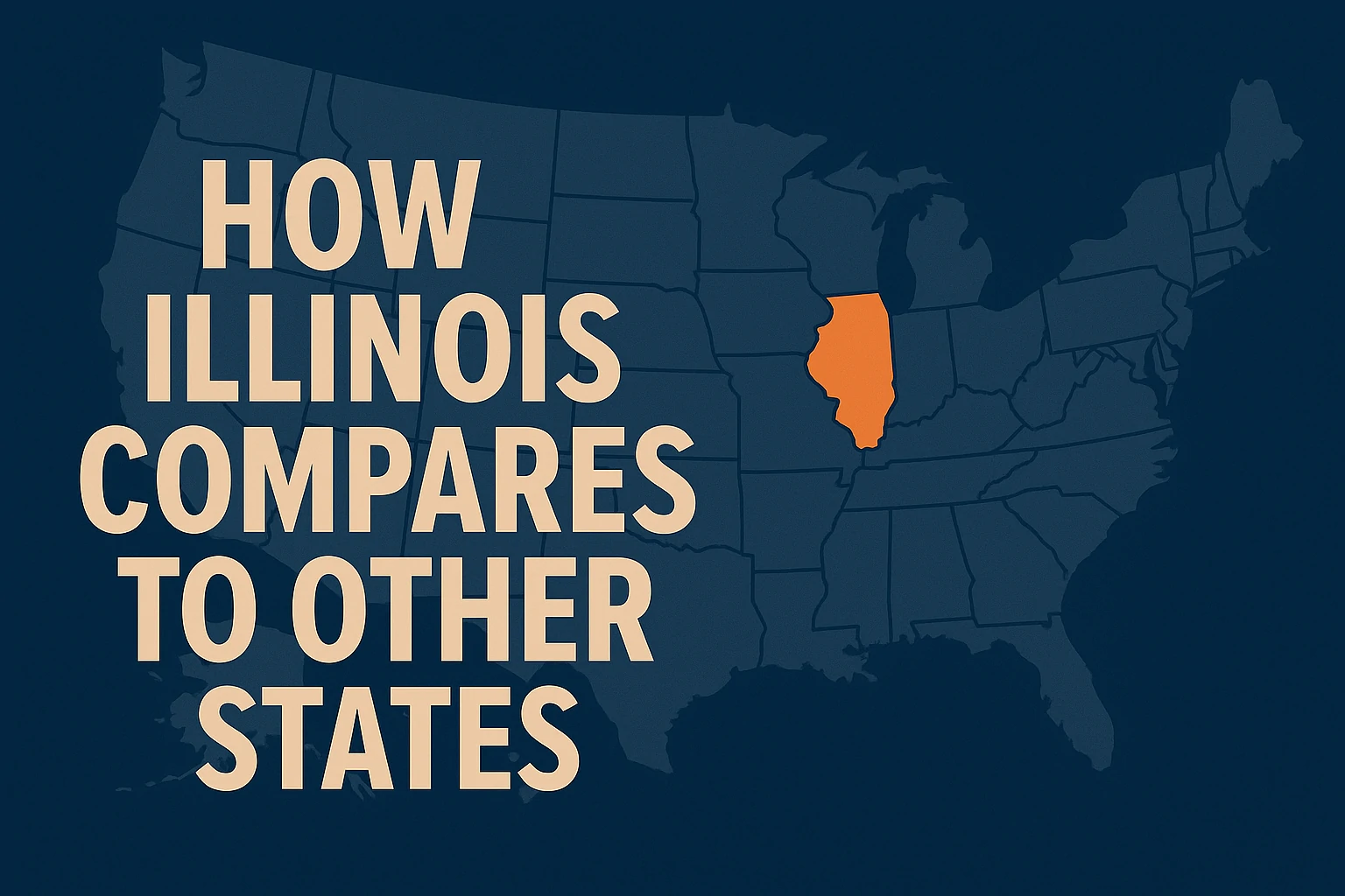 U.S. map with Illinois highlighted in orange and bold legal comparison question