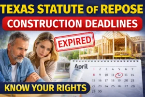 Read more about the article Texas Statute of Repose Construction Deadlines and Legal Rights Guide