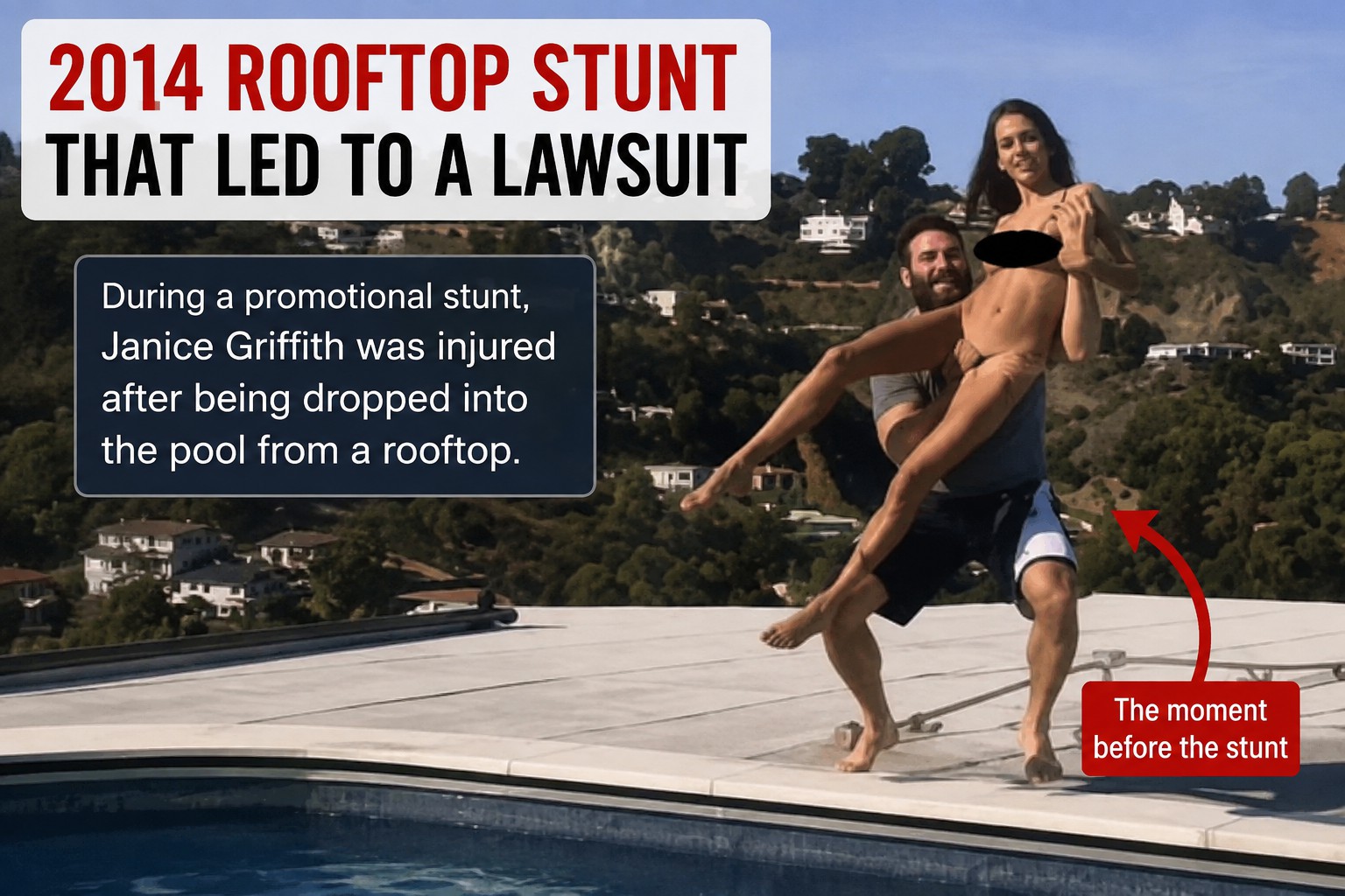 Janice Griffith rooftop stunt linked to her 2014 lawsuit